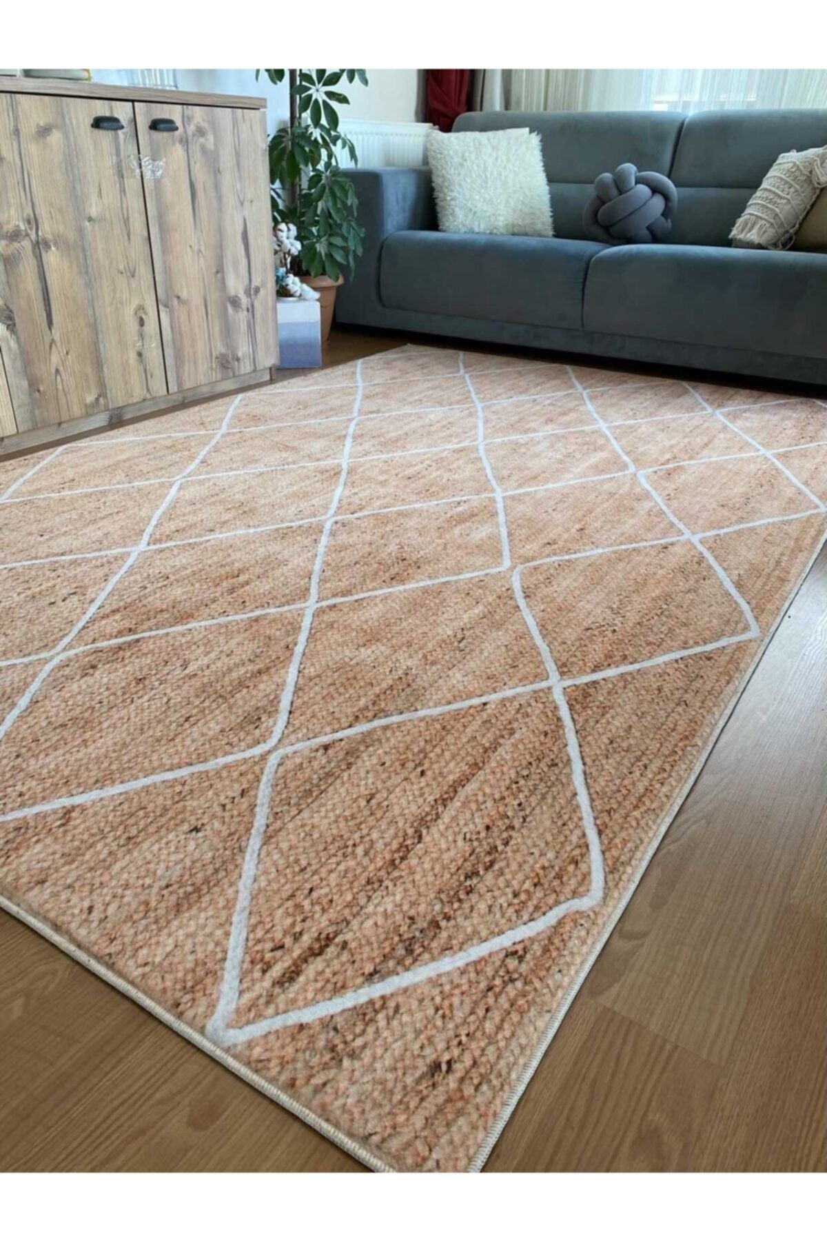 Jüt Efektli Dijital Baskı Halı - Jute12