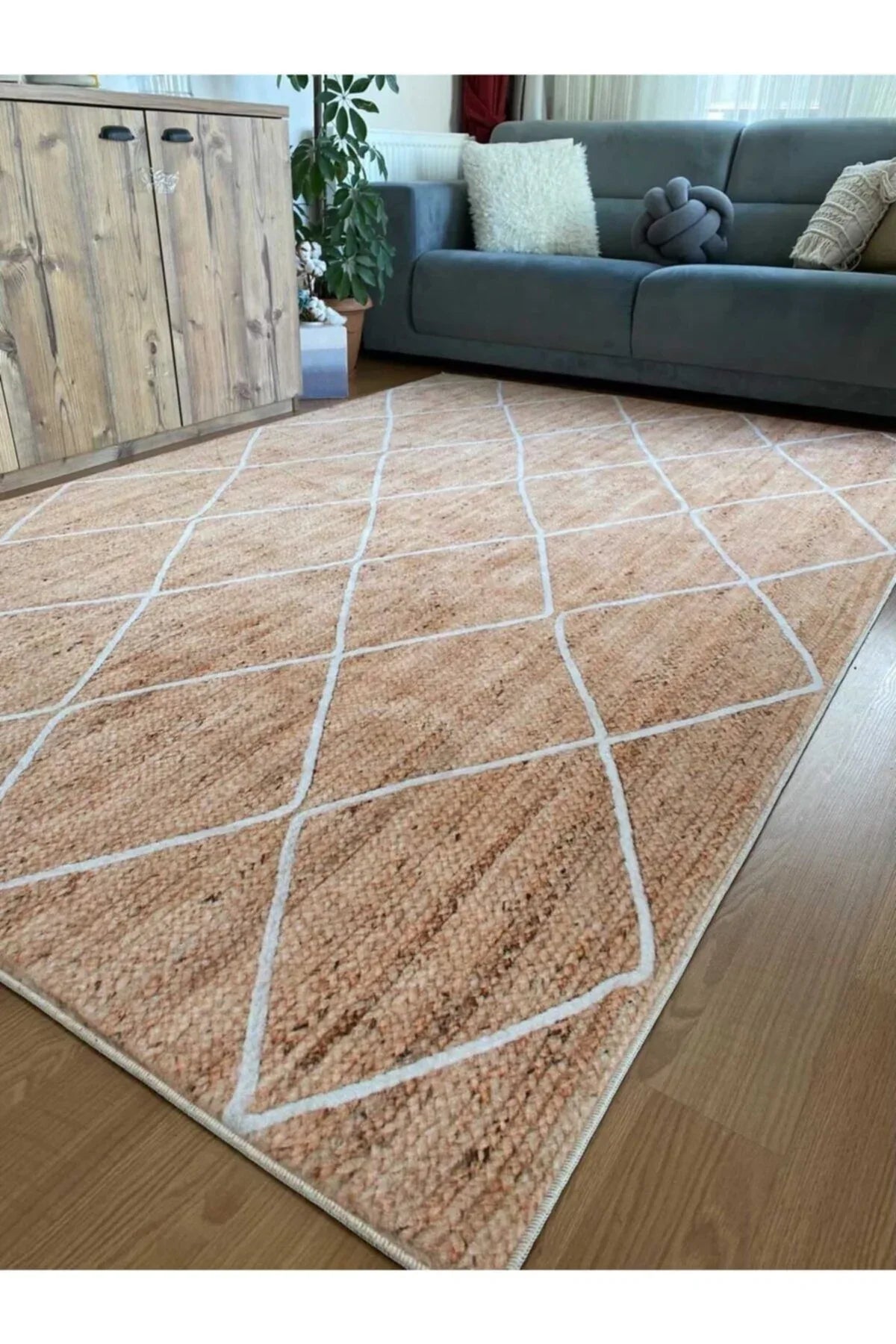 Jüt Efektli Dijital Baskı Halı - Jute12 - HALI VAGONU