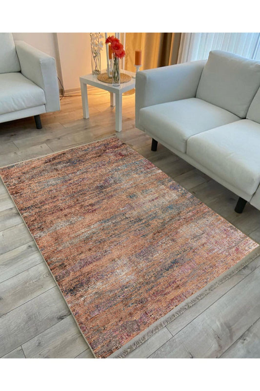 Halı Vagonu 2027 Modern Görünümlü Otantik Desen Kaymaz Taban Dekoratif Halı