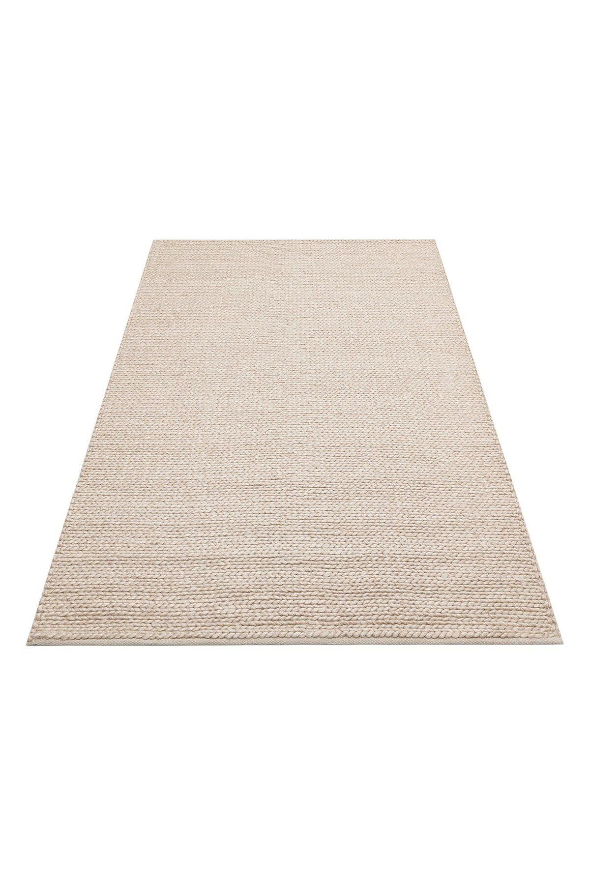 JADE BASKETWEAVE BEIGE Naturel Kazak Örgü Desenli El Dokuma Örgü Halı