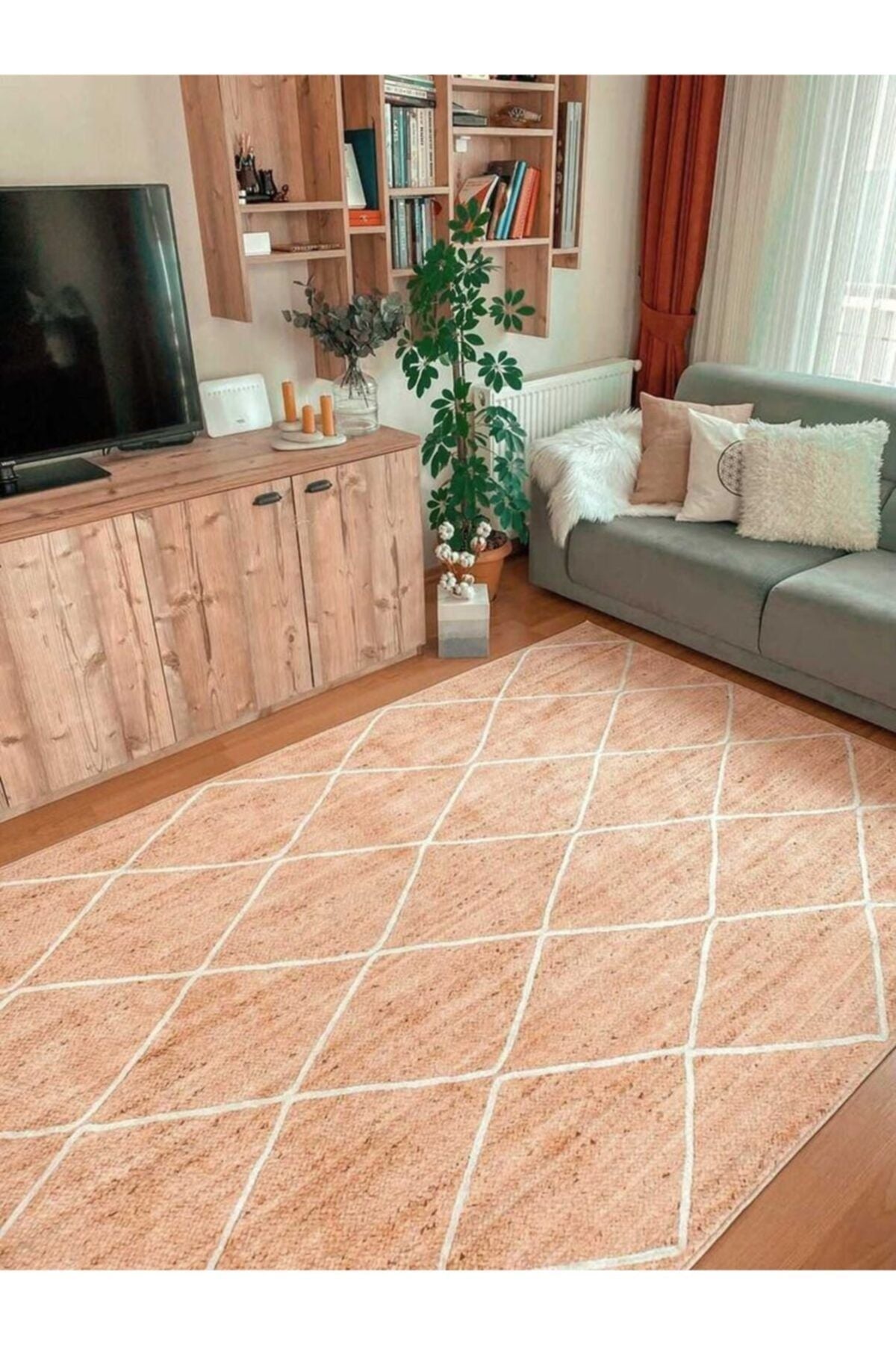 Jüt Efektli Dijital Baskı Halı - Jute12