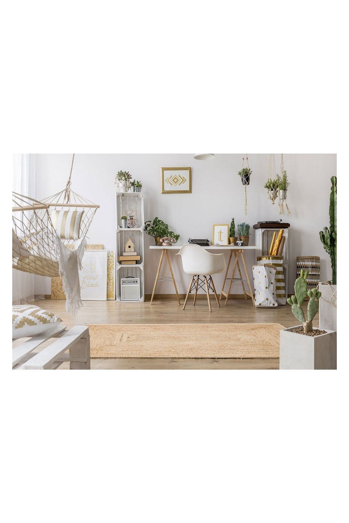 ECHO ECH 10 NATURAL El Dokuma Naturel Jüt Hasır Halı