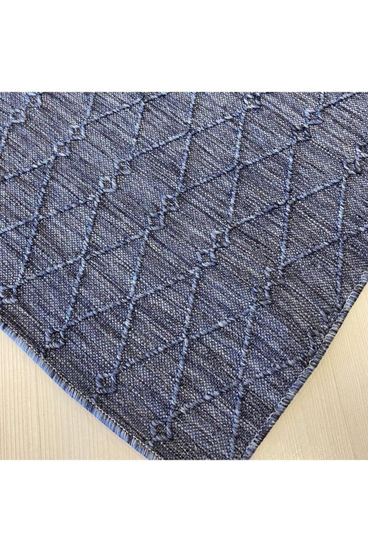 Halı Vagonu Kathmandu 6049 Mavi Nepal Sisal Dokuma Halı - HALI VAGONU