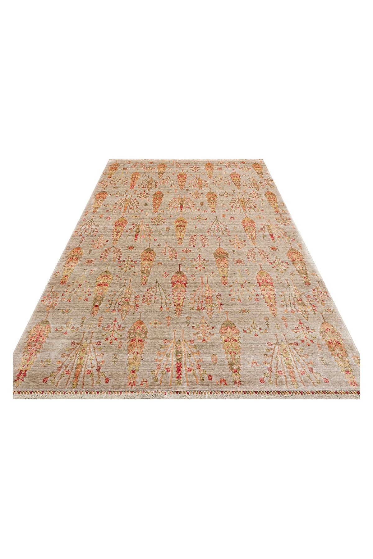 ZARA ZR 08 BEIGE AUTUMN halısı, otantik desenleri ile ev dekorasyonunu tamamlayarak sıcak bir atmosfer yaratır.