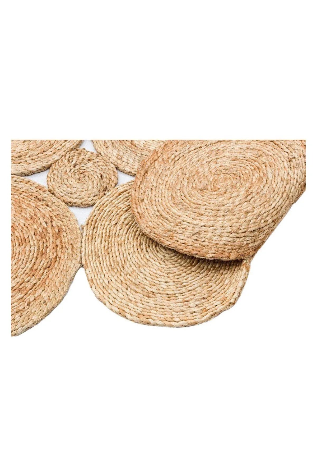 SOLO CA-104 NATURAL XW Yuvarlak veya Oval El Dokuma Naturel Jüt Hasır Halı - HALI VAGONU