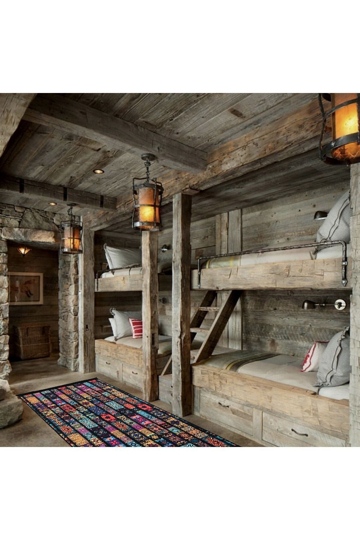 Yumuşak Dokulu Bambu Soft Kilim - Renkli Saçaklı Dijital Baskı HV-SK-905