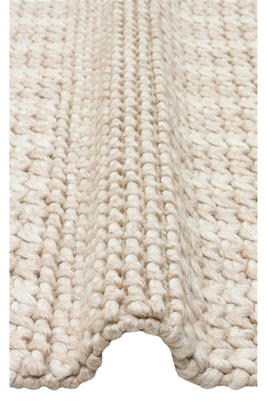 JADE J352 BEİGE Naturel Kazak Örgü Desenli El Dokuma Örgü Halı