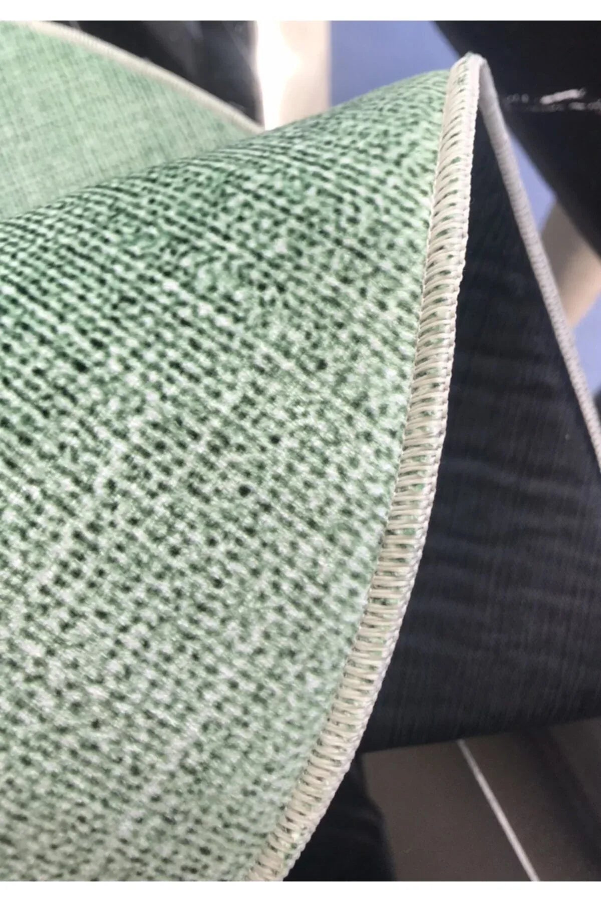 Yeşil Jüt Efektli Dijital Baskılı Yuvarlak Halı - Jute1101 - HALI VAGONU