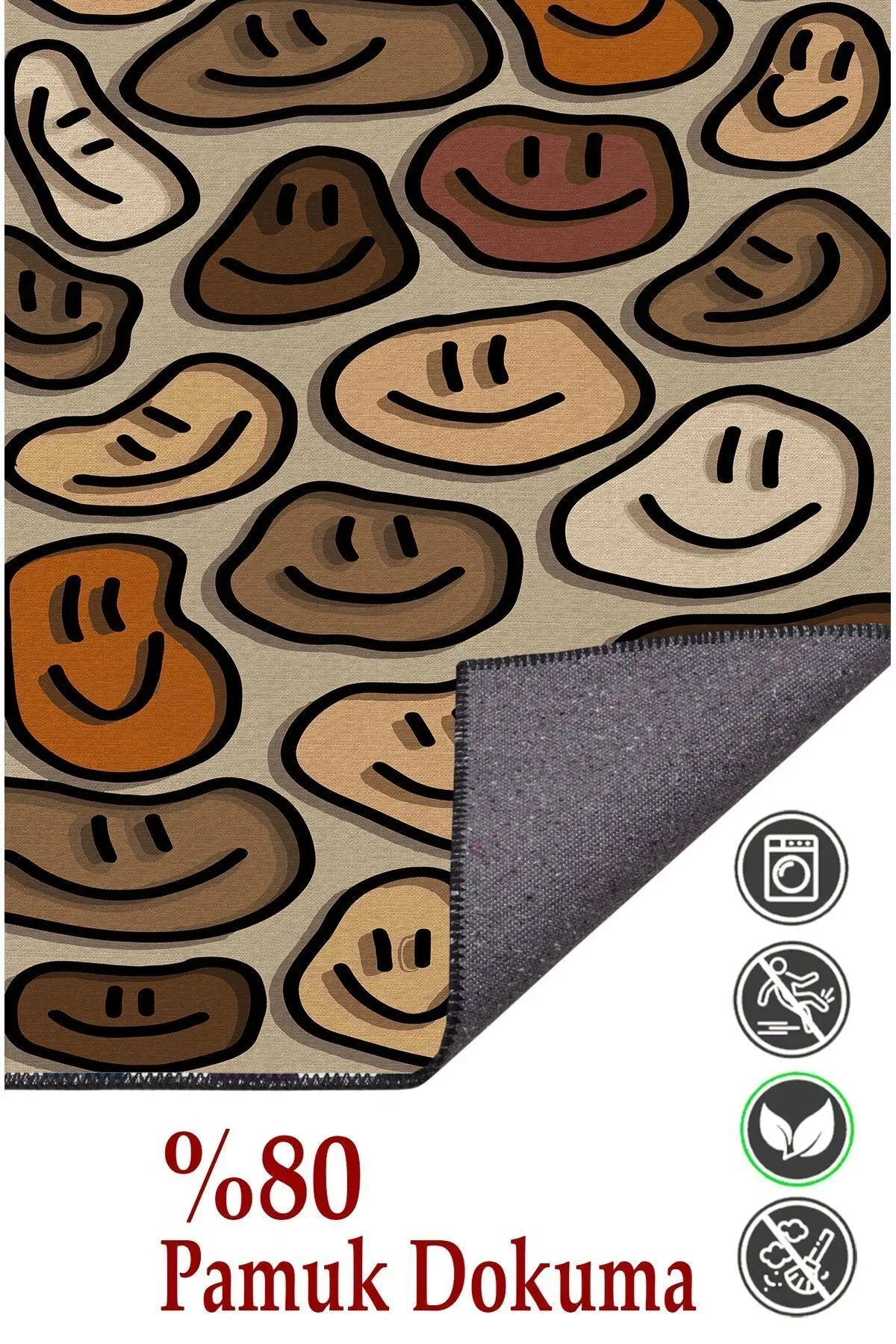 HV 40 Modern Stil Krem Tonlarında Iskandinav Halı Ve Kilim Salon Halısı Yıkanabilen Dekoratif Halı - HALI VAGONU