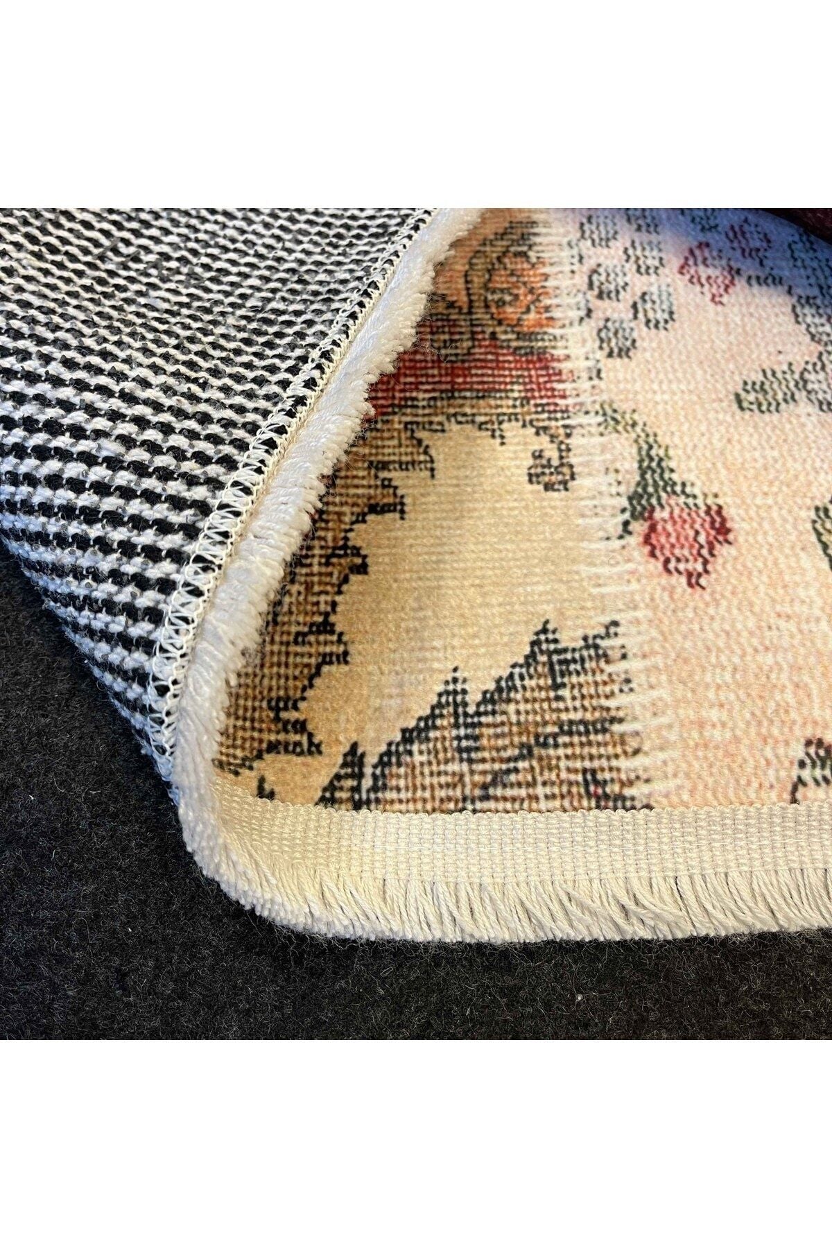 Yumuşak Dokulu Bambu Soft Kilim - Patchwork Saçaklı Dijital Baskı HV-SK-K9