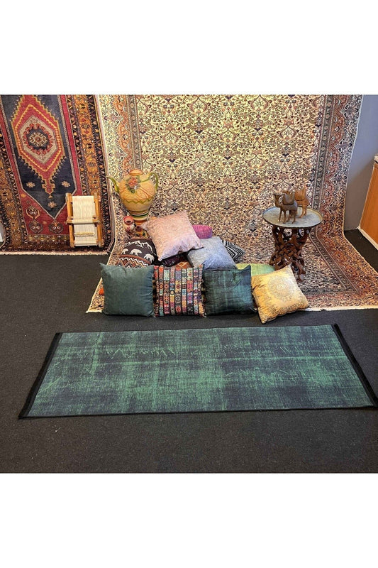 Yumuşak Dokulu Bambu Soft Kilim - Patchwork Saçaklı Dijital Baskı HV-SK-K7