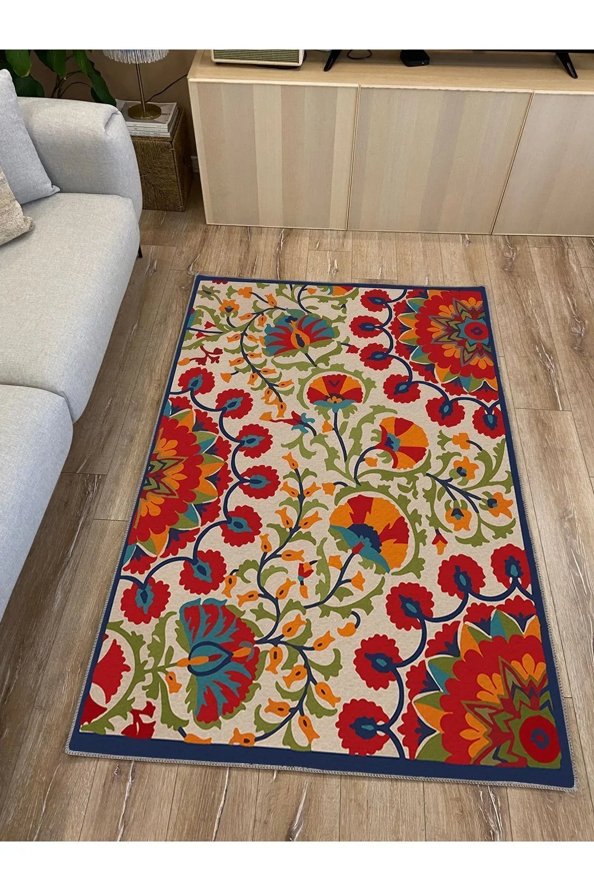 HV 9 Modern Stil Renkli Geniş Alan Halısı Oturma Odası Yatak Odası Yıkanabilen Dekoratif Halı - HALI VAGONU