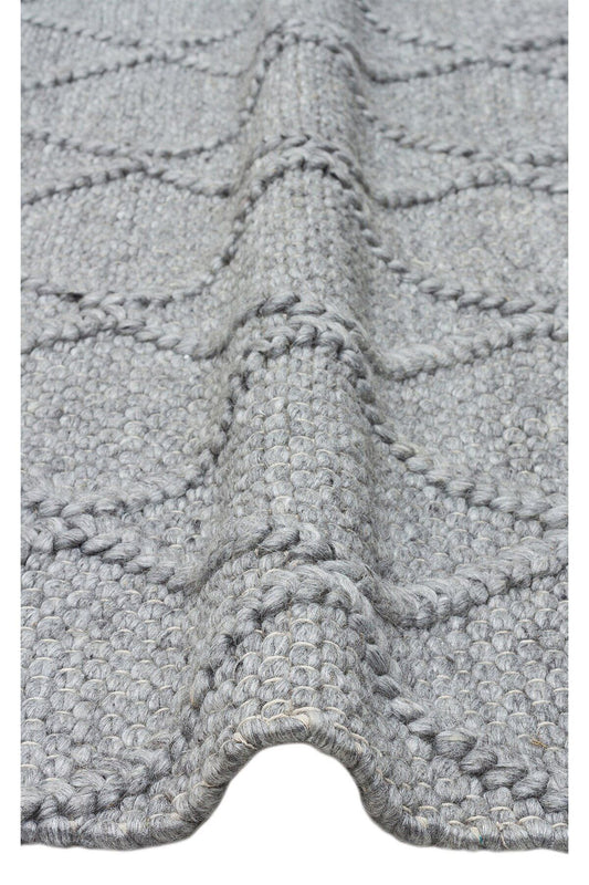 JADE DIAMOND GREY Naturel Kazak Örgü Desenli El Dokuma Örgü Halı