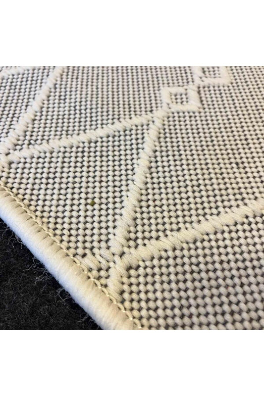 Halı Vagonu Kathmandu 6048 Beyaz Nepal Sisal Dokuma Halı