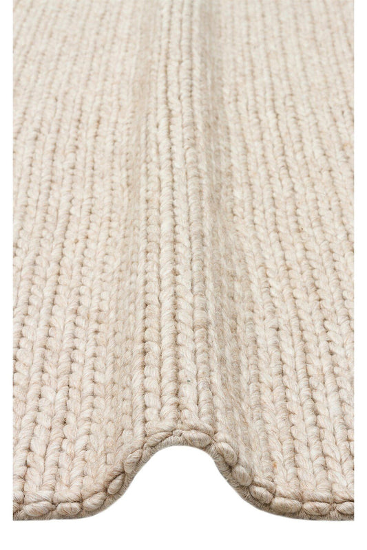 JADE BASKETWEAVE BEIGE Naturel Kazak Örgü Desenli El Dokuma Örgü Halı