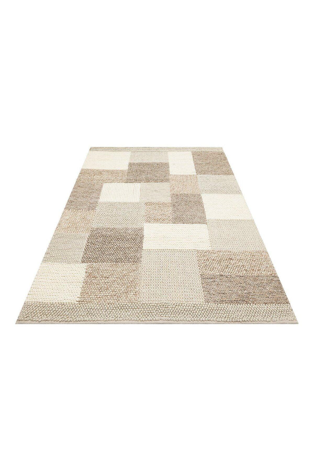 JADE CORBIN NATURAL Naturel Kazak Örgü Desenli El Dokuma Örgü Halı - HALI VAGONU