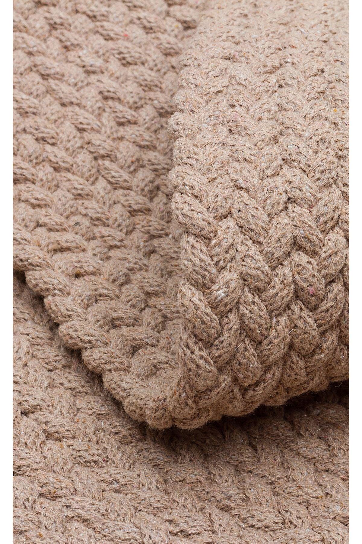 PATNA PTN 18 BEIGE Renkli Jüt Görünümlü Hasır Örgü Halı - HALI VAGONU