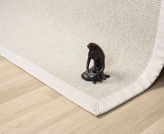 Himalaya Krem Kumaş Bordürlü 664 Krem Sisal Halı - HVHB02 - HALI VAGONU