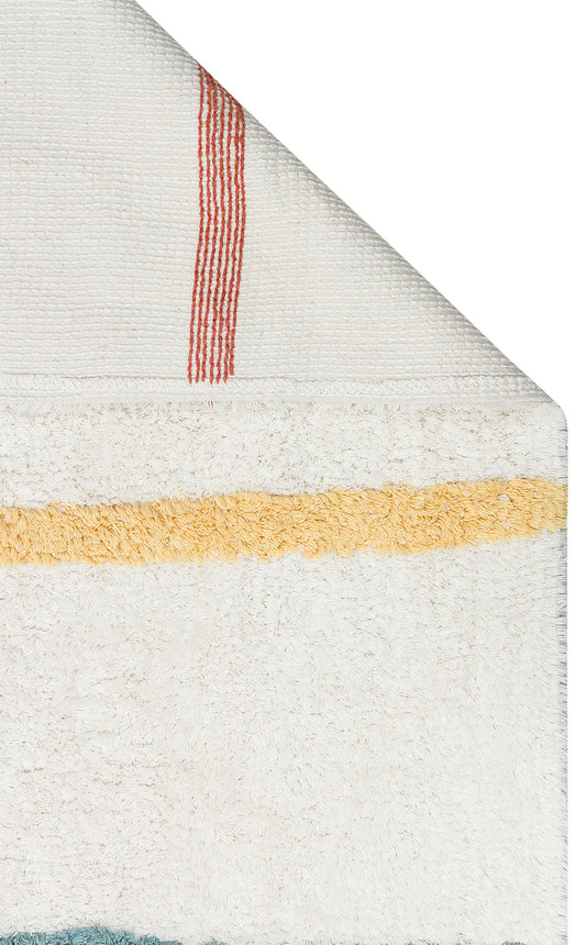 COTTON BOON XW CBN 01 MULTY XW Yıkanabilir Kaymaz Tabanlı Naturel Pamuk Bebek Halısı