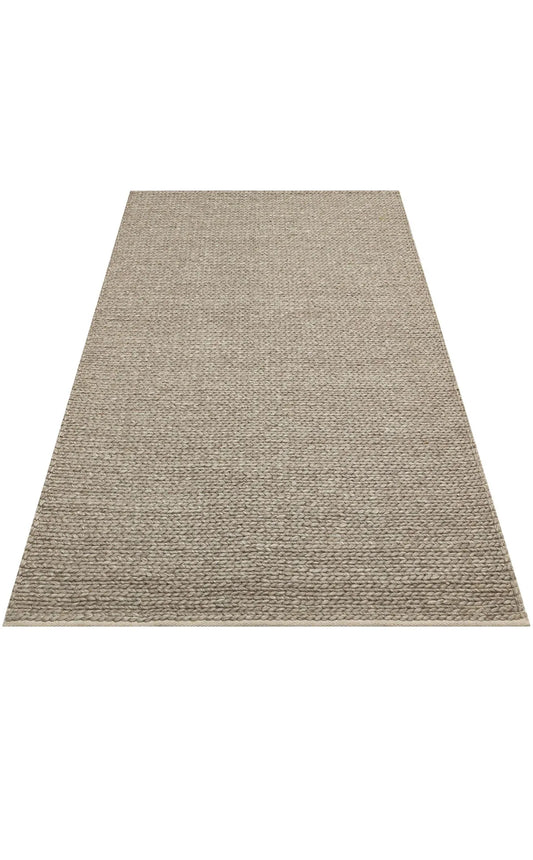 JADE BASKETWEAV BROWN Naturel Kazak Örgü Desenli El Dokuma Örgü Halı - HALI VAGONU