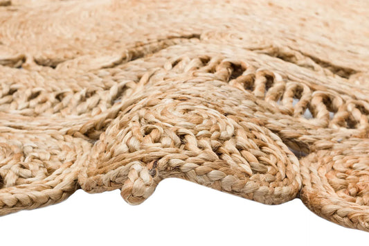 SOLO CA-109 Natural XW Yuvarlak veya Oval El Dokuma Naturel Jüt Hasır Halı - HALI VAGONU