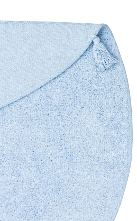 COTTON BOON CBN PLAIN BLUE Yıkanabilir Kaymaz Tabanlı Naturel Pamuk Bebek Halısı, pürüzsüz dokusu ve doğal pamuk malzemesi ile güvenli bir seçenek.