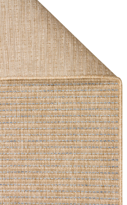 Bej Kahve Çift Renk Kumaş Bordürlü Sisal Halı için tasarlanmış Halı Vagonu Zahara ZHR 01 Natural Blue, şık ve fonksiyonel bir iç mekan halısı.