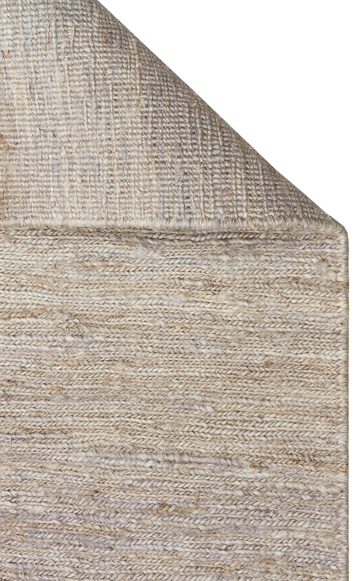 Soumak SMK Plain Grey Örgülü Naturel Kendir Halı yakından görünüm.