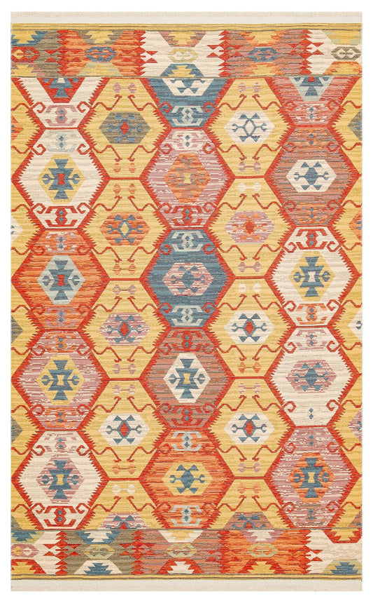 NOMAD 06 RED Yıkanabilir, Çift Taraflı Kullanıma Uygun Yumuşak Tuşeli Otantik Kilim - HALI VAGONU