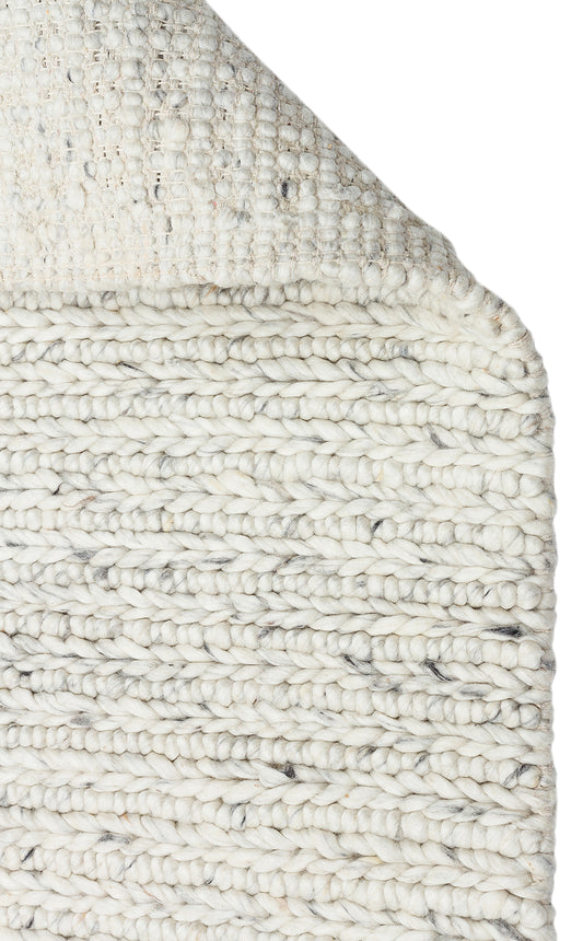 JADE LD 07 L.GREY Naturel Kazak Örgü Desenli El Dokuma Örgü Halı