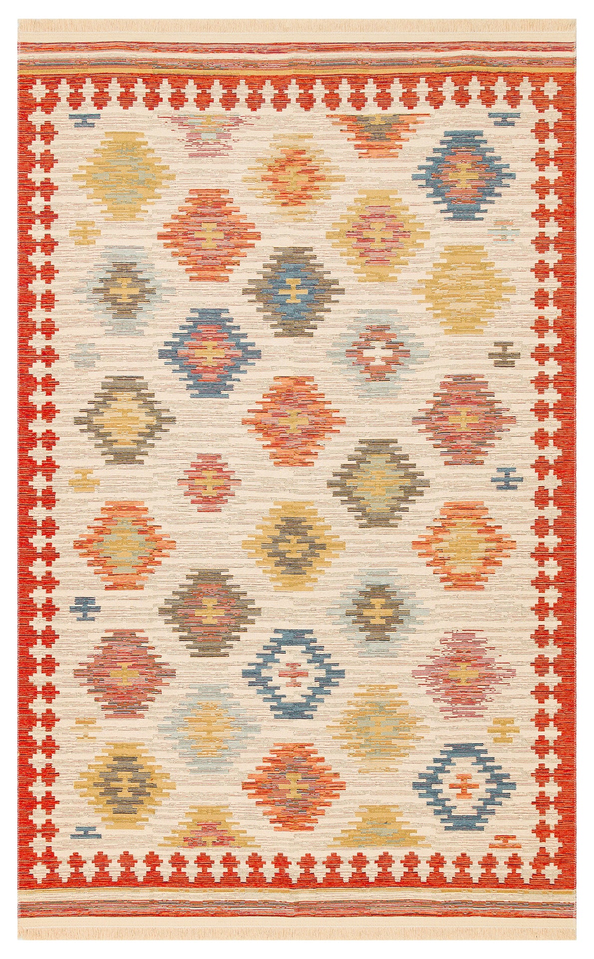 NOMAD 04 NAVY Yıkanabilir, Çift Taraflı Kullanıma Uygun Yumuşak Tuşeli Otantik Kilim