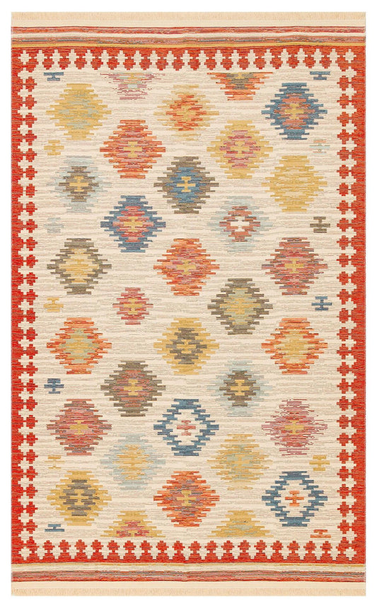 NOMAD 04 NAVY Yıkanabilir, Çift Taraflı Kullanıma Uygun Yumuşak Tuşeli Otantik Kilim - HALI VAGONU