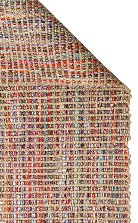 DOHA DH 01 MULTY jüt ve polyester ile üretilen çift taraflı modern kilim detayları