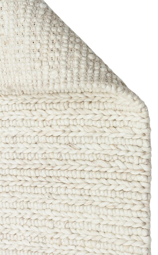 JADE LD 07 L.BEIGE Naturel Kazak Örgü Desenli El Dokuma Örgü Halı - HALI VAGONU