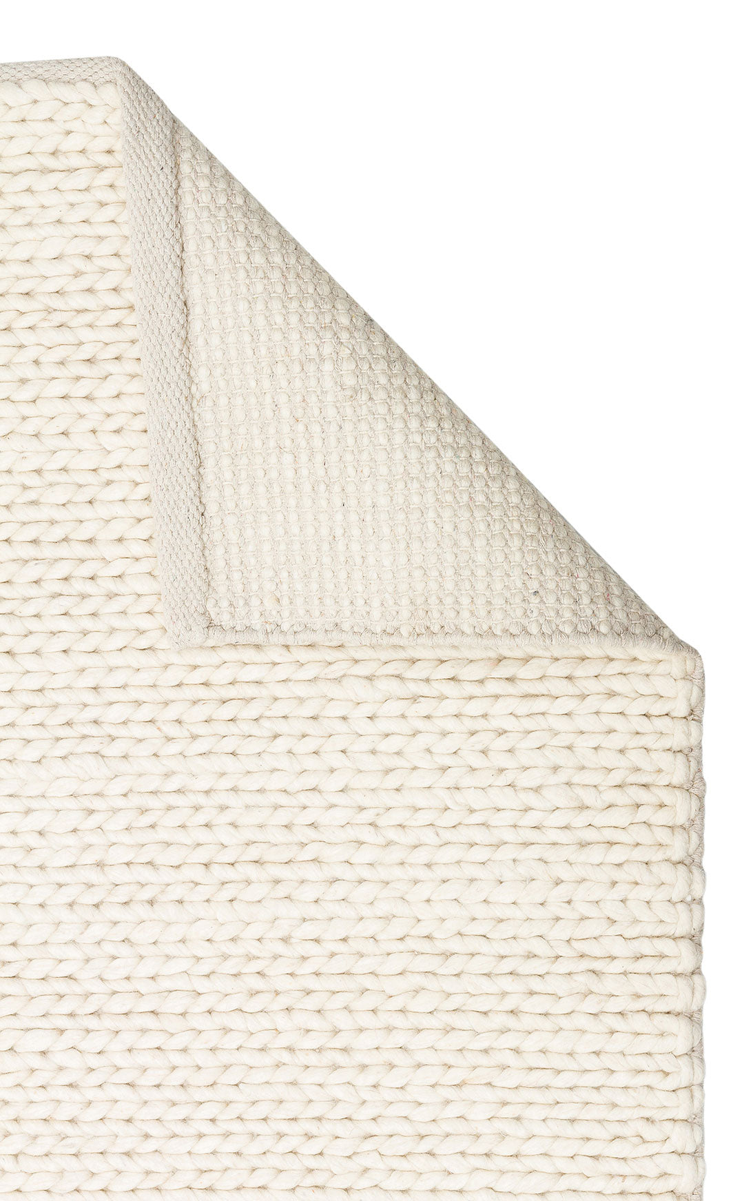 JADE BASKETWEAV CREAM Naturel Kazak Örgü Desenli El Dokuma Örgü Halı
