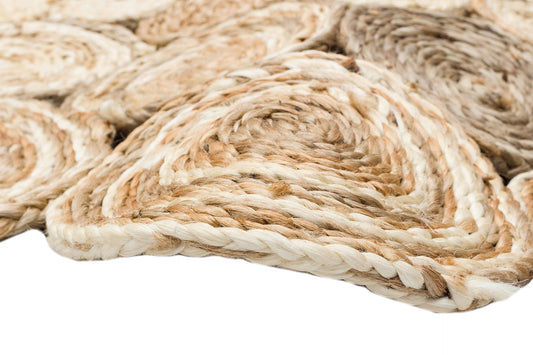 SOLO CA-111 Beyaz Multy XW Oval El Dokuma Naturel Jüt Hasır Halı'nın odadaki kullanımı.