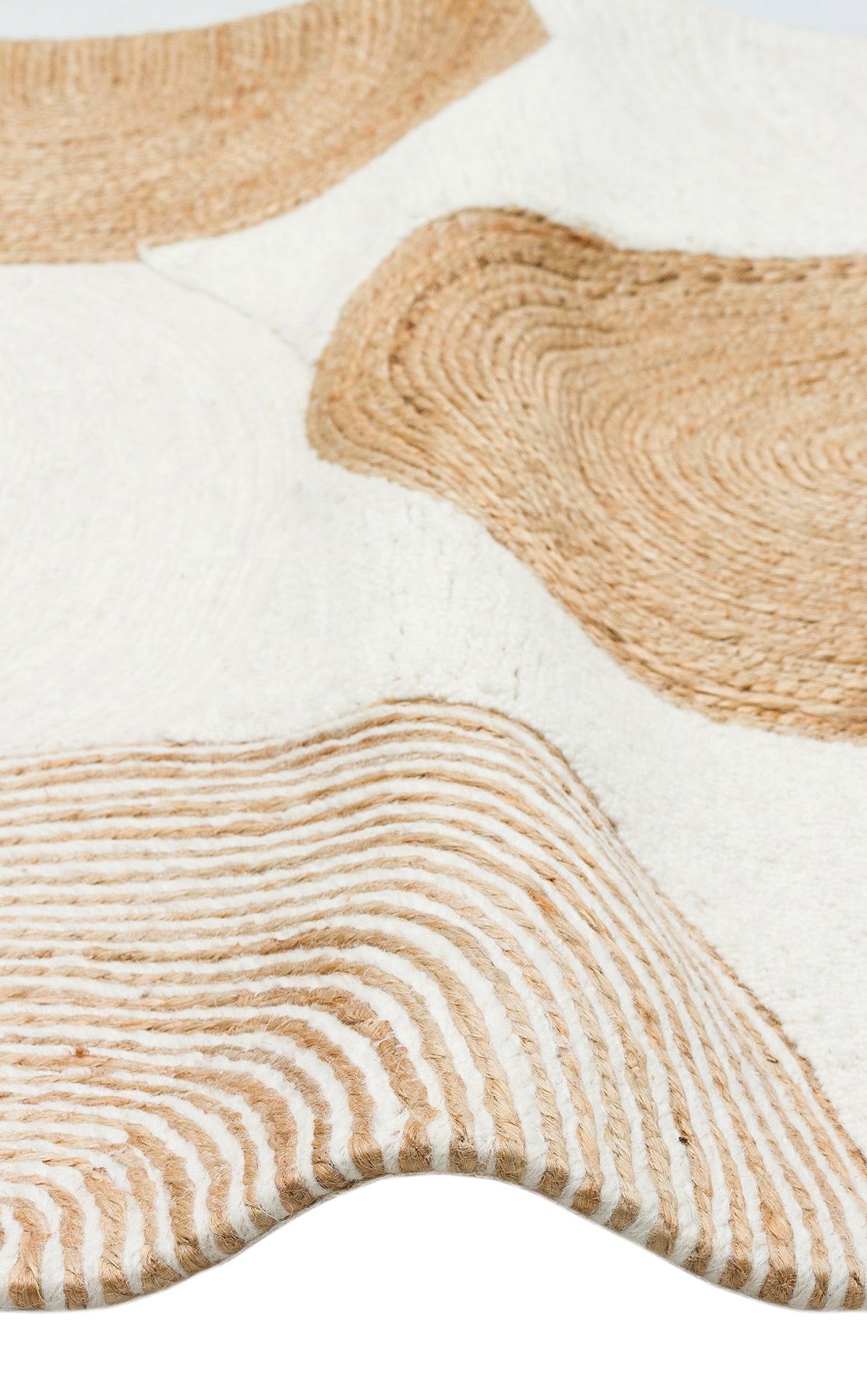 JADE 902 NATURAL WHİTE Naturel Kazak Örgü Desenli El Dokuma Örgü Halı