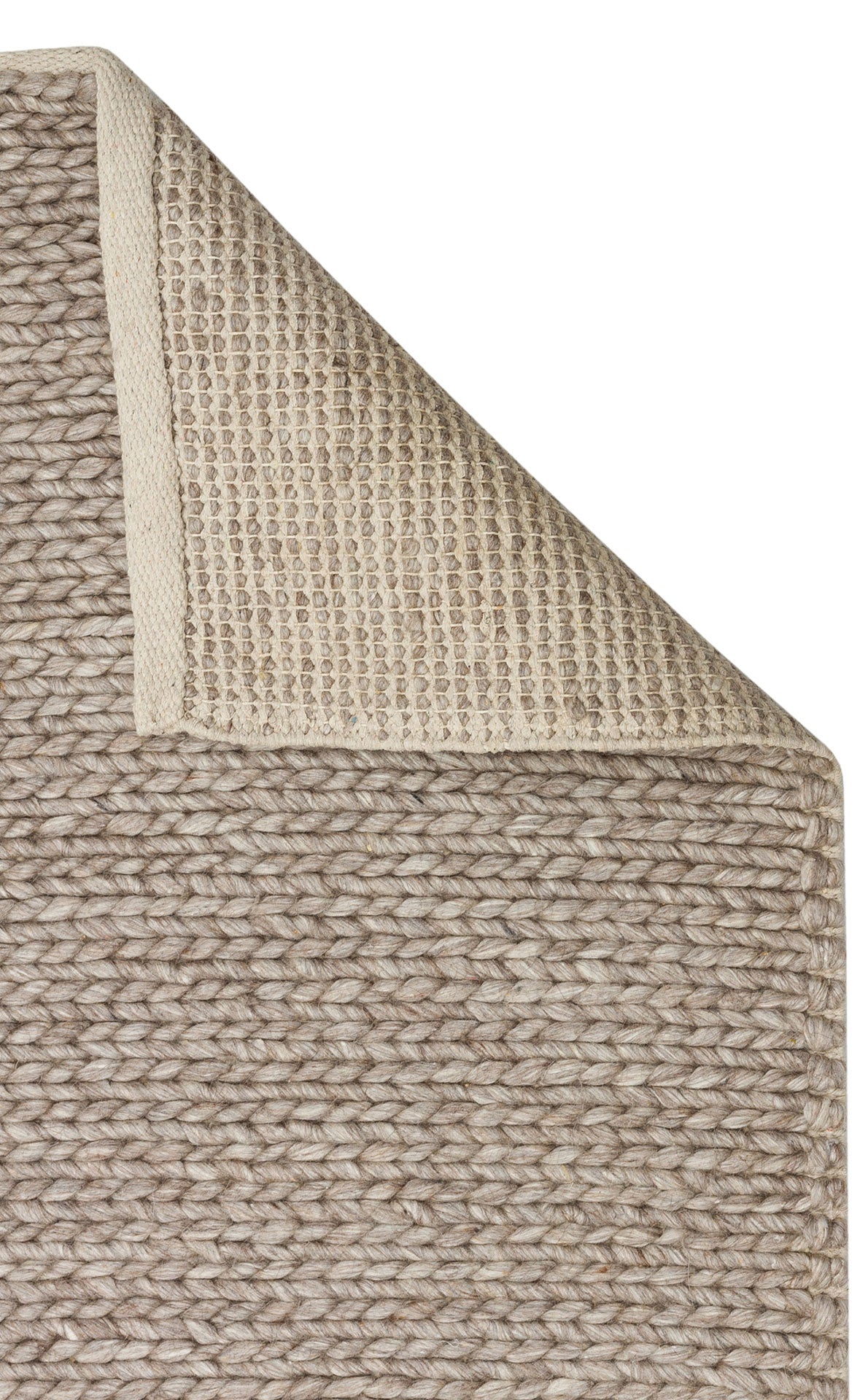 JADE BASKETWEAV BROWN Naturel Kazak Örgü Desenli El Dokuma Örgü Halı