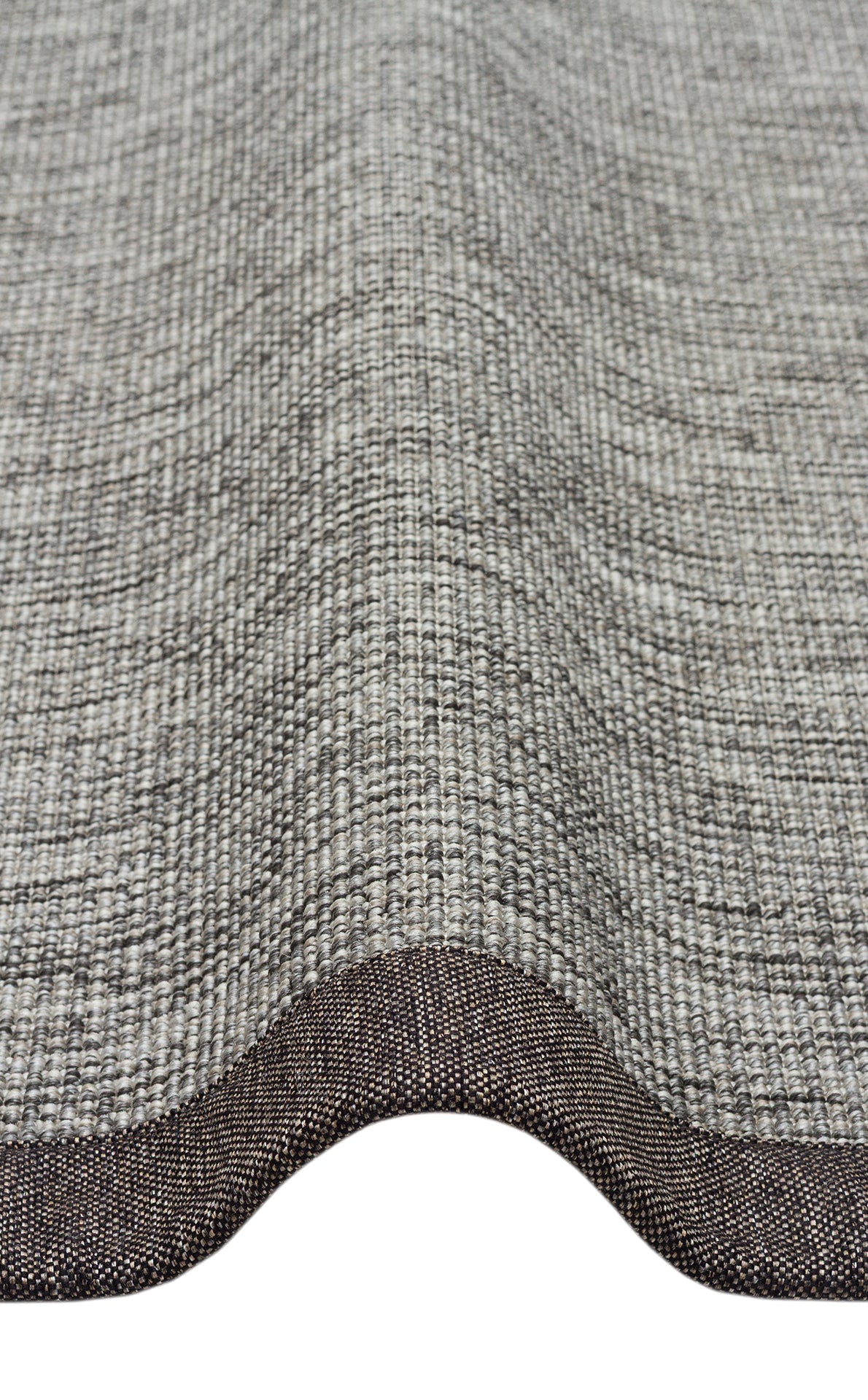Kırçıllı Gri Kumaş Bordürlü Sisal Halı - El Yapımı, Dayanıklı, Modern Tasarım - ZHR_2705_Grey_BRD_Dark_Mix