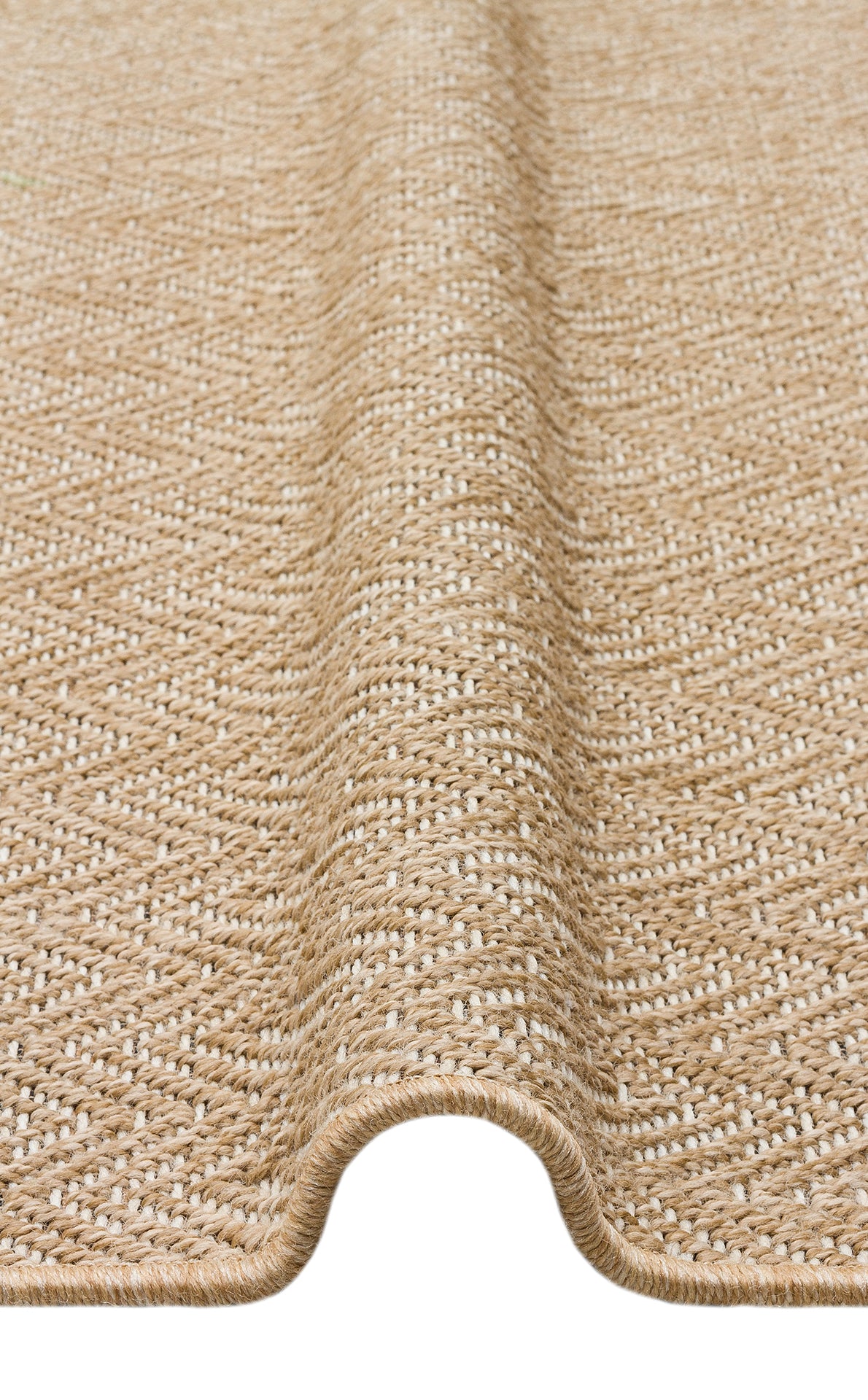 Halı Vagonu Zahara ZHR 02 Natural White, poliester ve polipropilen malzemeden yapılmış, sisal halı tarzında.