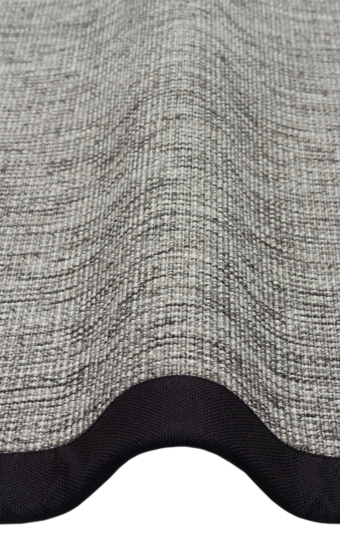 Siyah Kumaş Bordürlü Gri Sisal Halı - El Yapımı, Dayanıklı, Modern Tasarım - ZHR_2705_Grey_BRD_Black