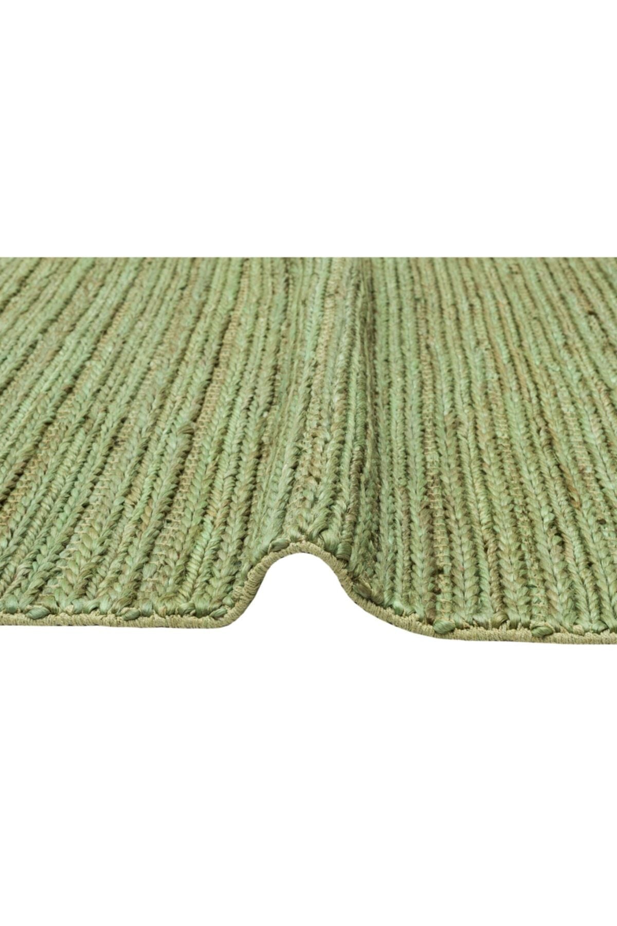 NETRA TRIPLE GREEN XW Farklı Örgü Dokusuna Sahip El Dokuma Naturel Jüt Hasır Halı