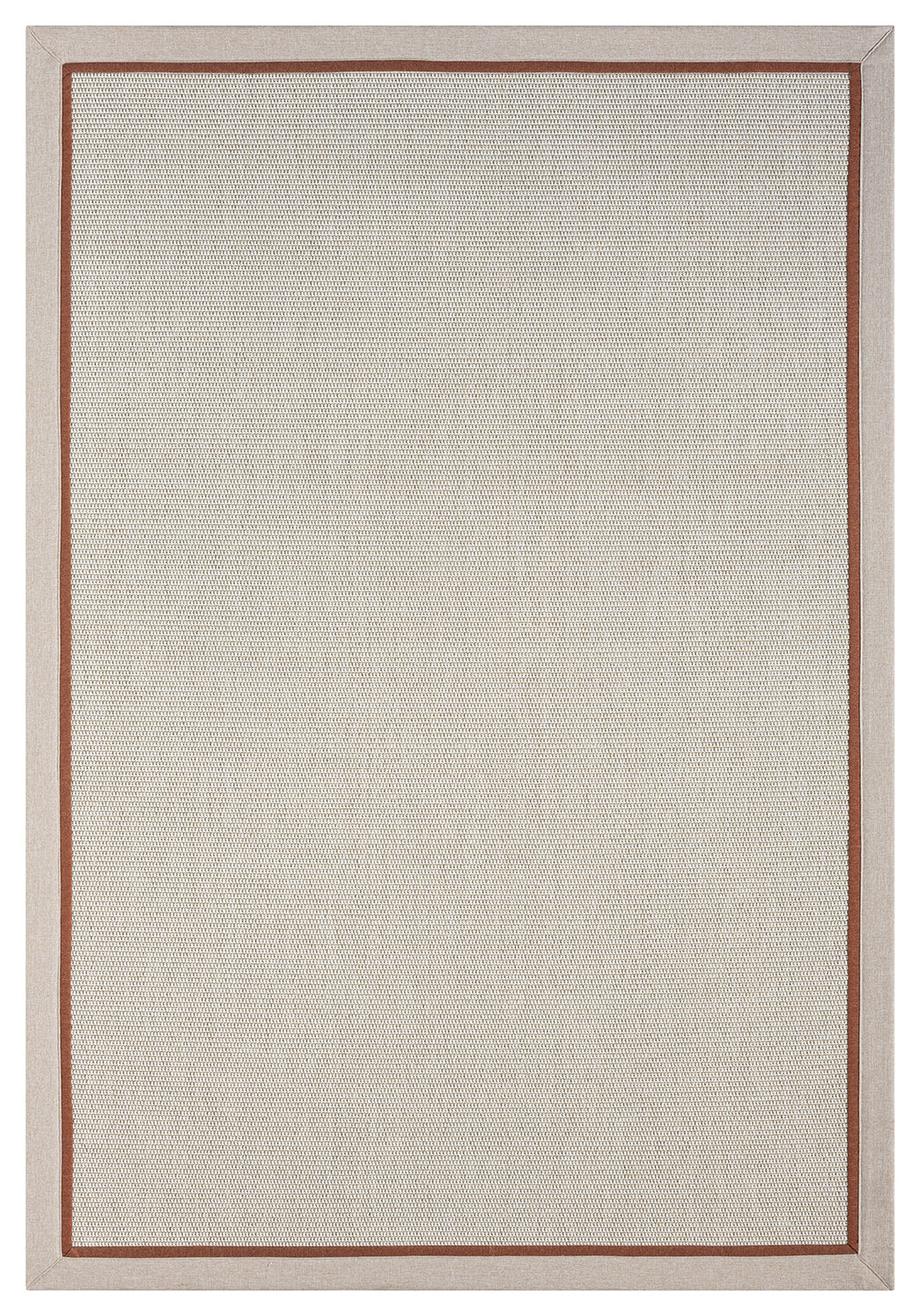 Çift Renk Kumaş Bordürlü Balık Sırtı Desenli Krem Terra Sisal Halı - El Yapımı, Evcil Hayvan Dostu, Modern Tasarım - HVHB04