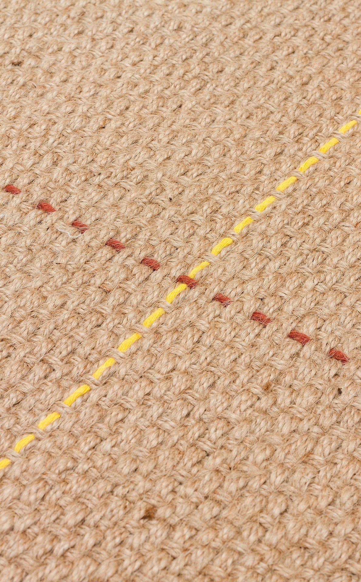 Katlama kenar bitimi ile DELHİ DLH 01 Multy Jüt ve Pamuk ile Üretilen Çift Taraflı Modern Kilim.