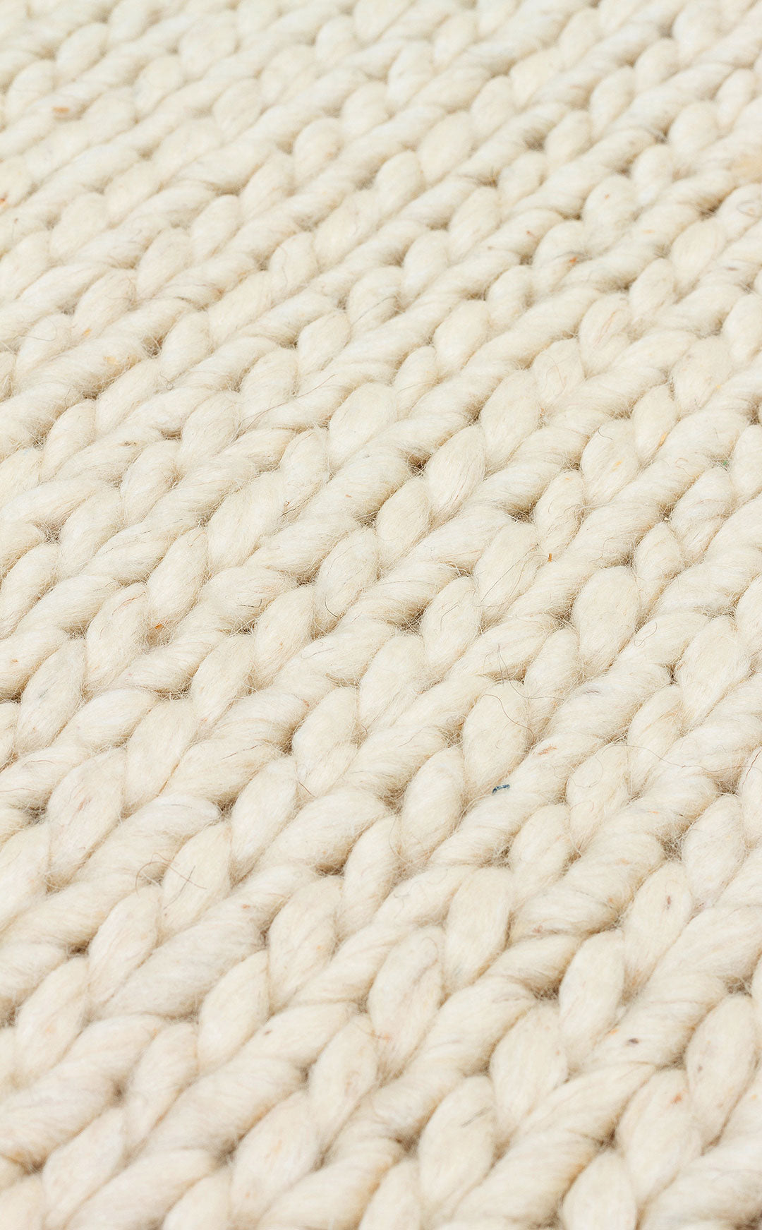 JADE BASKETWEAV CREAM Naturel Kazak Örgü Desenli El Dokuma Örgü Halı