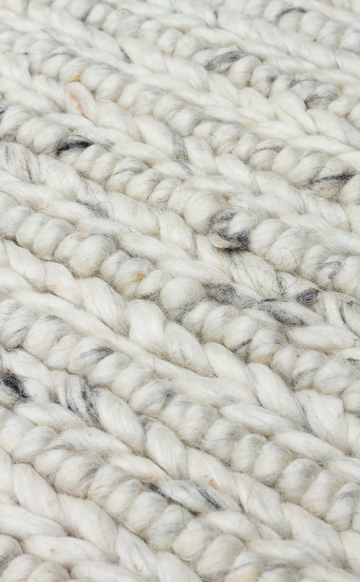 JADE LD 07 L.GREY Naturel Kazak Örgü Desenli El Dokuma Örgü Halı