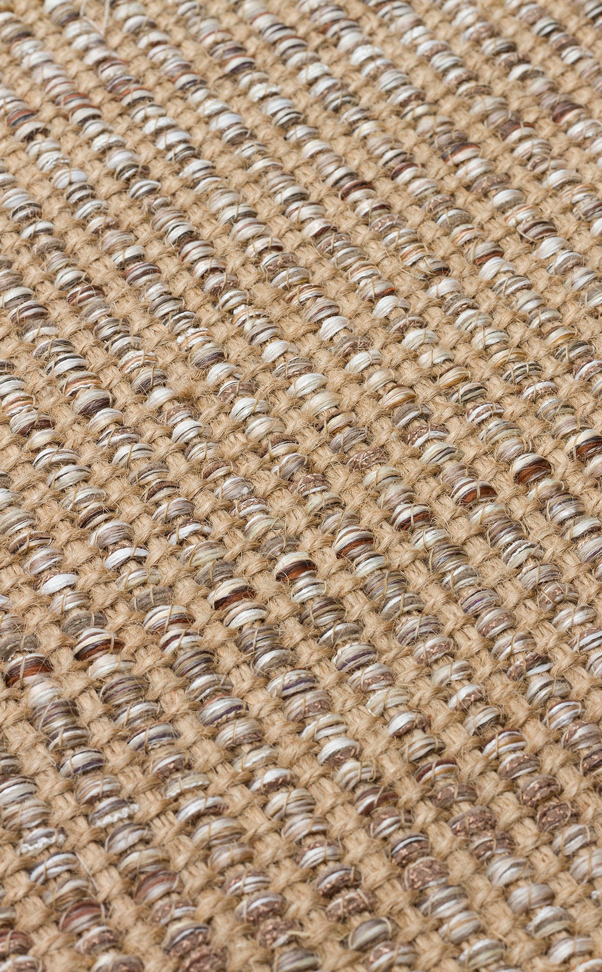 DOHA DH 01 BEIGE Jüt ve Polyester ile Üretilen Çift Taraflı Modern Kilim - Kilimin iki tarafını ve desenini sergileyen bir fotoğraf.