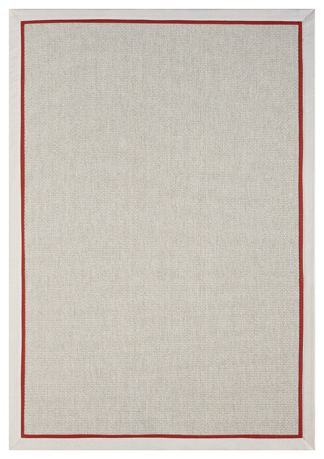 Krem Kırmızı Kumaş Bordürlü Sisal Halı - El Yapımı, Evcil Hayvan Dostu ve Modern Tasarım - HVHB05 - HALI VAGONU