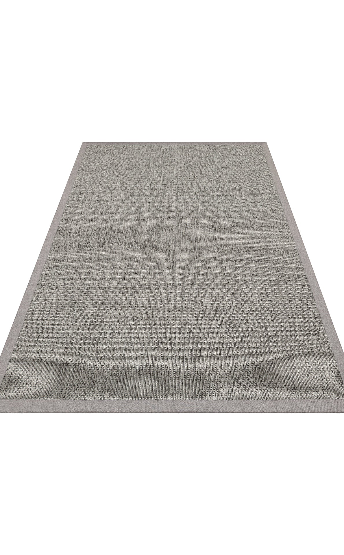 Gri Kumaş Bordürlü Sisal Halı - El Yapımı, Dayanıklı, Modern Tasarım - ZHR_2705_Grey_BRD_Grey