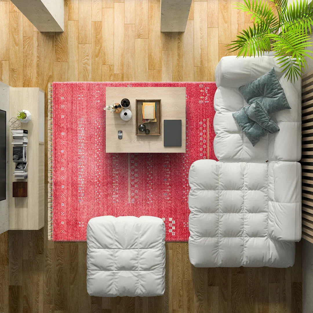 ZARA ZR 06 RED Otantik Desenli El Emeği İle Özel Tezgahlarda Üretilen Modern Uşak Halısı - HALI VAGONU